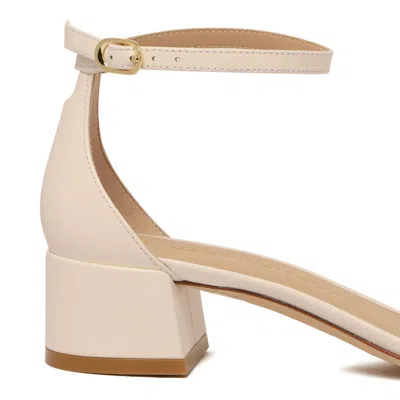 Stuart Weitzman White Calf Leather Sandals In Neutral