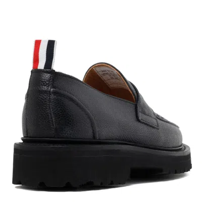 Thom Browne Black Commando Sole Penny Loafers In Black