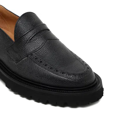 Thom Browne Black Commando Sole Penny Loafers In Black