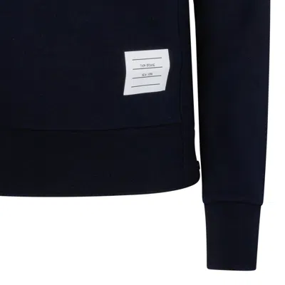 Thom Browne Blue Cotton Sweater In Black
