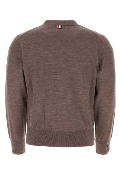 Thom Browne Brown Virgin Wool Sweaters In Gray