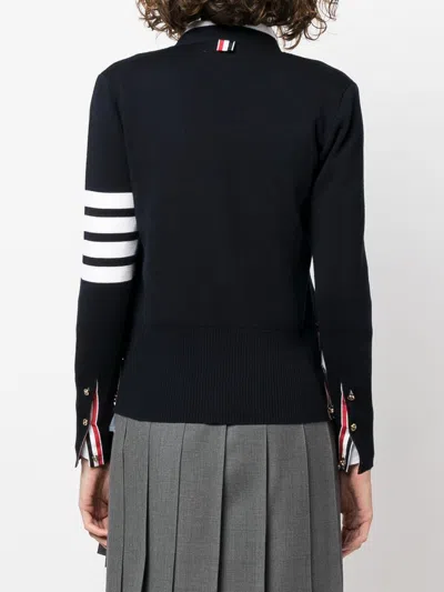 Thom Browne Cardigan Con Scollo A V In Black