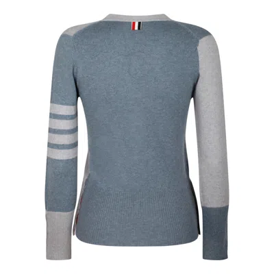 Thom Browne Pale Grey Cashmere Sweaters In Blue