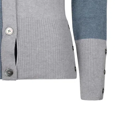 Thom Browne Pale Grey Cashmere Sweaters In Blue
