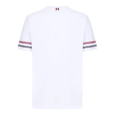 Thom Browne Tri-colour Striped Knit T-shirt In White