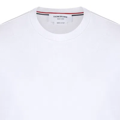 Thom Browne Tri-colour Striped Knit T-shirt In White