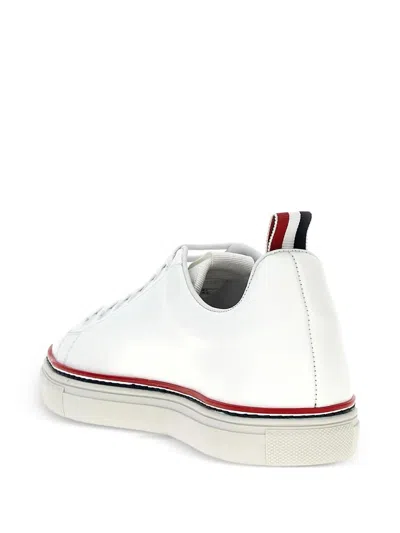 Thom Browne Tricolour-stripe Leather Trainers In White