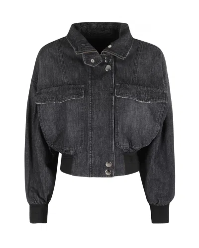 Marella Cropped Denim Jacket In Black