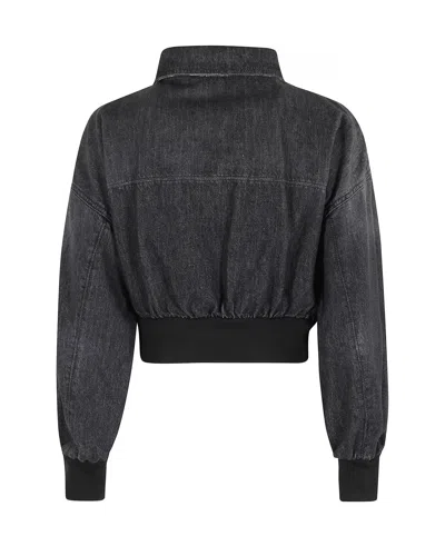 Marella Cropped Denim Jacket In Black