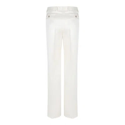 Tom Ford Beige Wool Silk Trousers In White