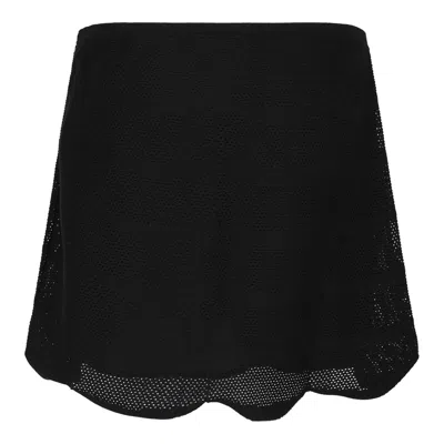Tom Ford Elegant Mini Skirt With Scalloped Hem And Elastic Waistband In Black