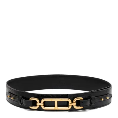 Tom Ford Embossed Belt In Black
