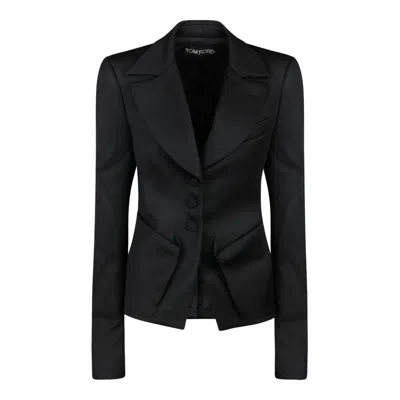 Tom Ford Tailored Single-breasted Blazer In Black