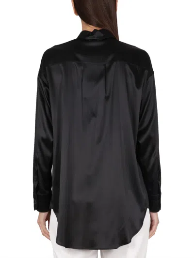 Tom Ford Stretch Silk Satin Relaxed Fit Shirt Clothing In Black