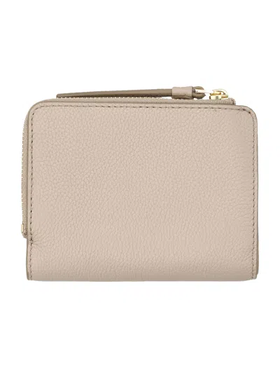 Tory Burch Mcgraw Textured Finish Bi-fold Wallet In Neutral