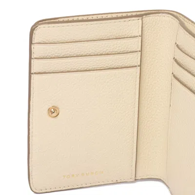Tory Burch Mcgraw Textured Finish Bi-fold Wallet In Neutral