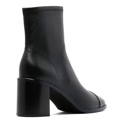 Tory Burch Leather Cap-toe Booties With Inner Zip In Black