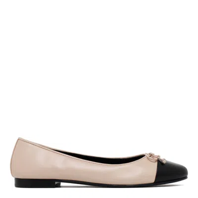Tory Burch Cap-toe Leather Ballets In Pink