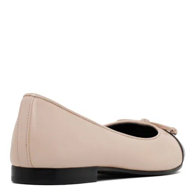 Tory Burch Cap-toe Leather Ballets In Pink