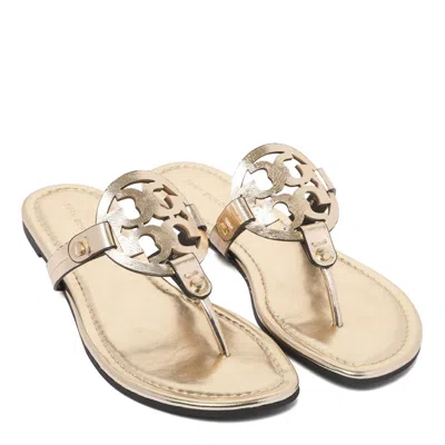 Tory Burch Miller Logo Sandals In Gold