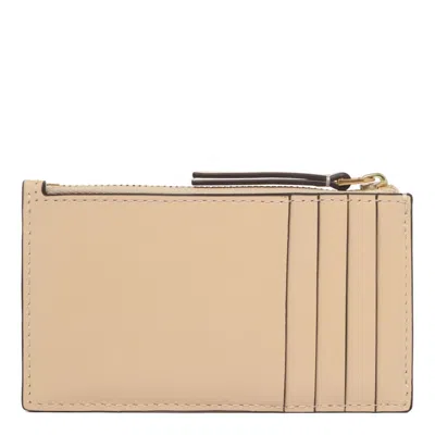 Tory Burch Vanilla Cow Leather Wallets In Neutral