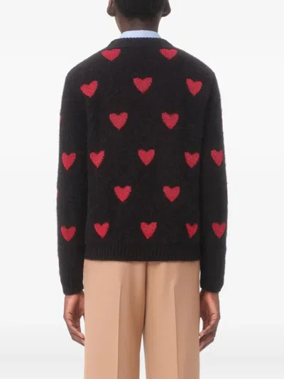 Valentino Sweater In Mixed Lana And Mohair In Black