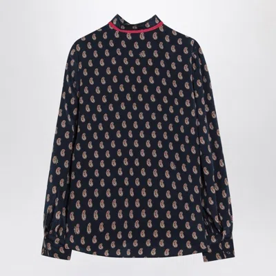 Valentino Garavani Shirt With Paisley Print In Blue