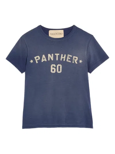 Valentino Garavani Blue Cotton T-shirt In Blue