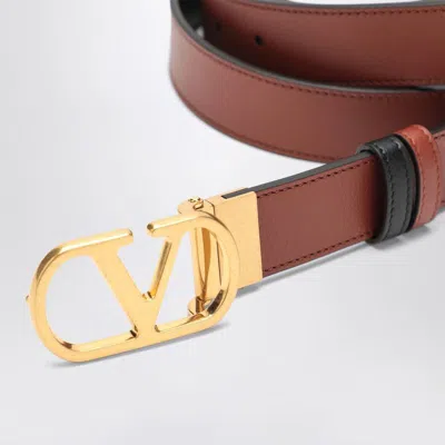 Valentino Garavani Deep Caramel Brown Calf Leather H In Brown