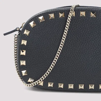Valentino Borsa A Tracolla Rockstud In Pelle Nera Donna