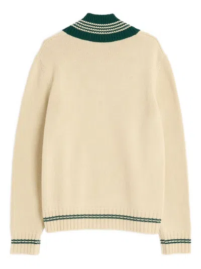 Valentino Butter-coloured Sweater With Le Chien De La Maison Embroidery Men In Gold