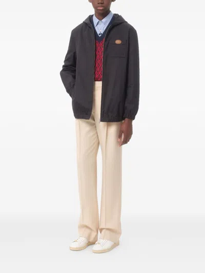 Valentino Vlogo Signature Caban Jacket In Burgundy