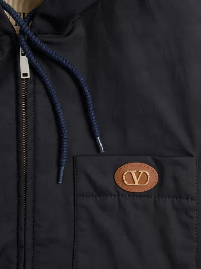 Valentino Vlogo Signature Caban Jacket In Burgundy