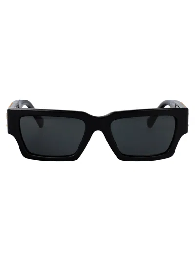 Versace Havana Acetate Sunglasses In Black