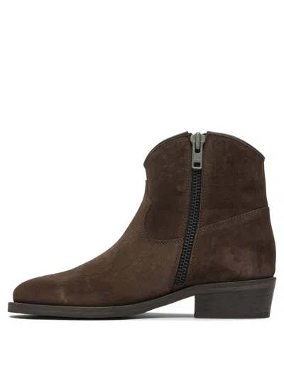 Via Roma 15 Brown Rubber Ankle Boots In Brown