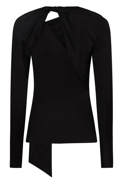 Victoria Beckham Long-sleeved Tops In Black