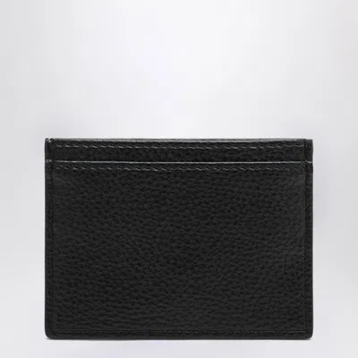 Vivienne Westwood Black Leather Credit Card Holder Orb In Brown