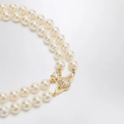 Vivienne Westwood Choker Graziella With Synthetic Pearls In White