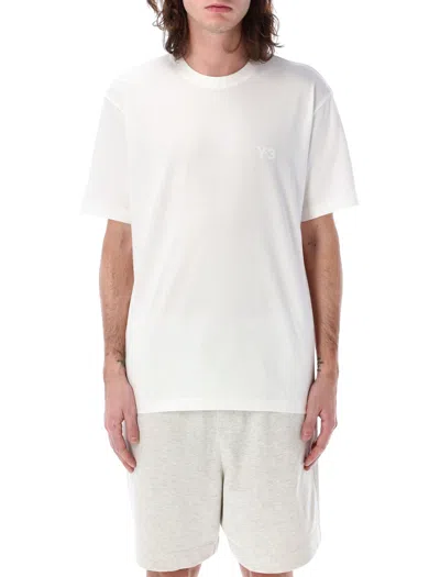 Y-3 Logo T-shirt With Ribbed Crew Neck And Short Sleeves In White