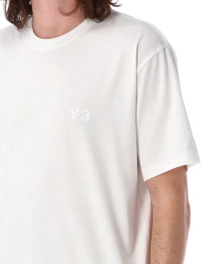 Y-3 Logo T-shirt With Ribbed Crew Neck And Short Sleeves In White