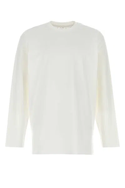 Y-3 Graphic Print Crew Neck Long Sleeve T-shirt In White