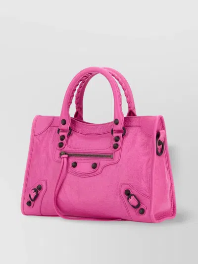 Balenciaga Small Le City Handbag With Studded Accents In Pink