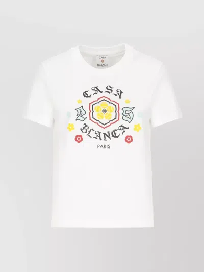 Casablanca White Cotton T-shirt With Print In White