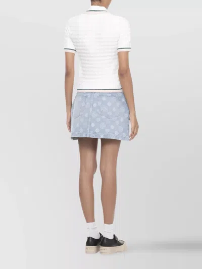 Casablanca Cotton Bouclé Polo Shirt In White