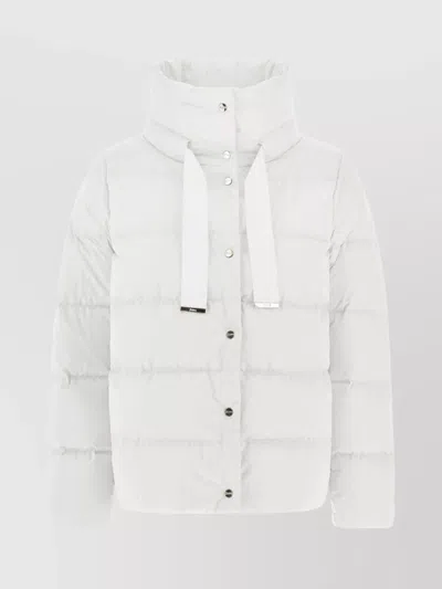 Herno Quilted Cape Jacket High Collar In White
