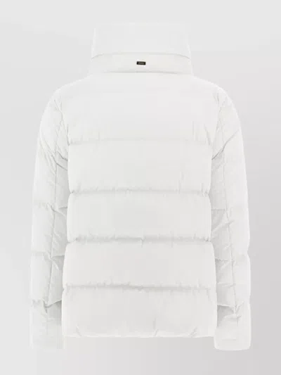 Herno Quilted Cape Jacket High Collar In White