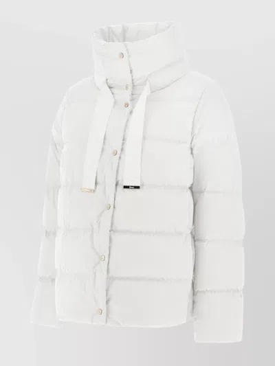 Herno Quilted Cape Jacket High Collar In White