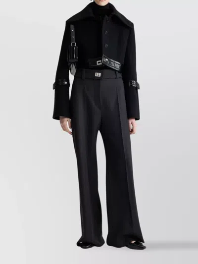 Patou Cropped Lock Jacket In Sustainable Wool Blend In Black
