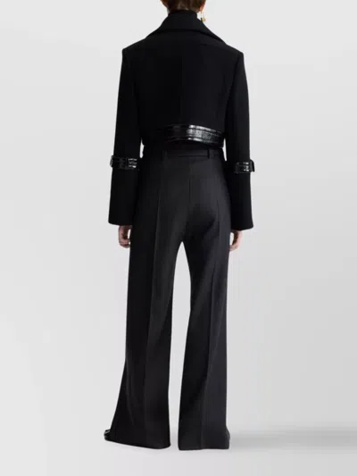 Patou Cropped Lock Jacket In Sustainable Wool Blend In Black