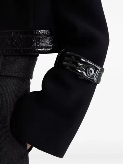 Patou Cropped Lock Jacket In Sustainable Wool Blend In Black